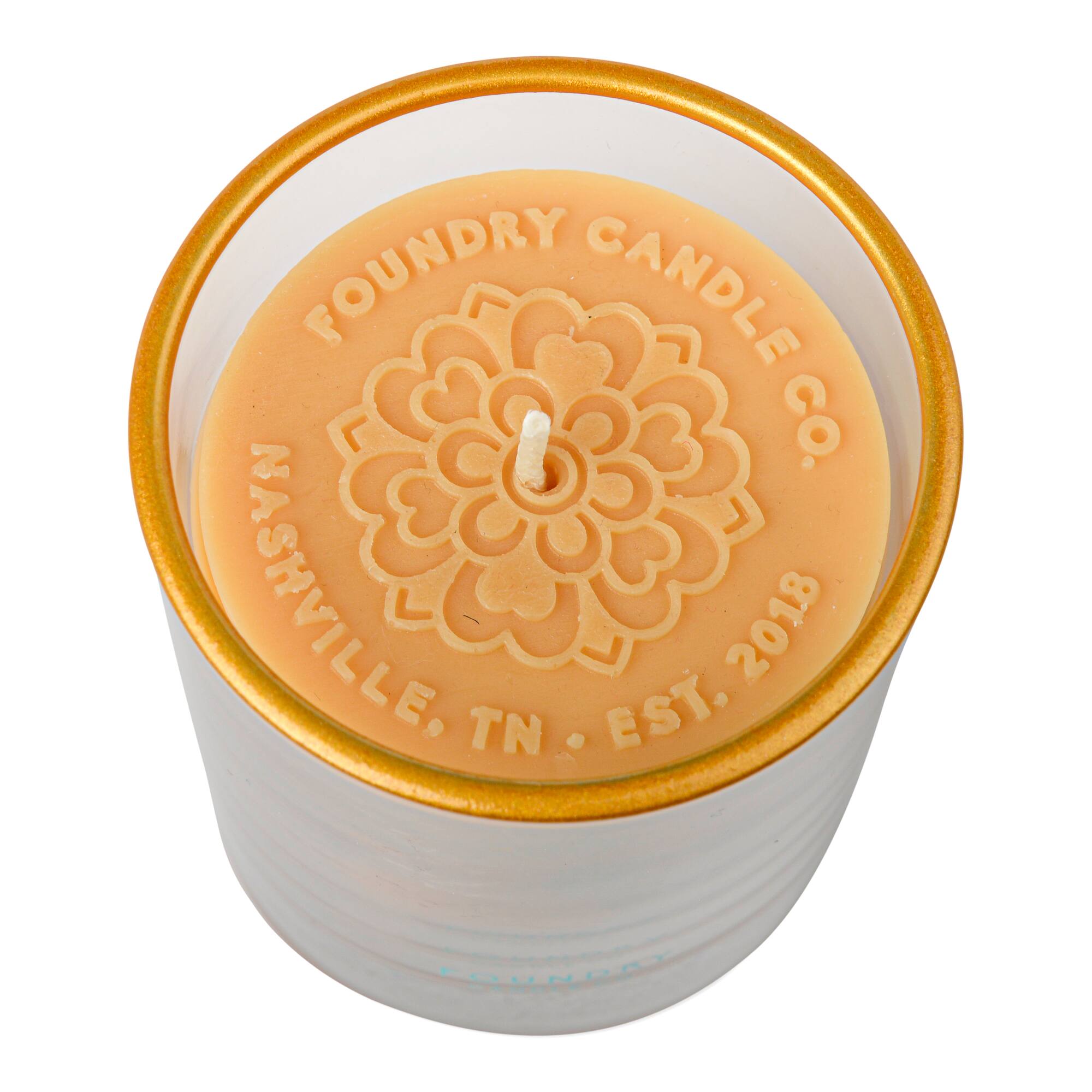 Foundry Candle Co. 7oz. Vanilla & Oakmoss Stamped Scented Candle